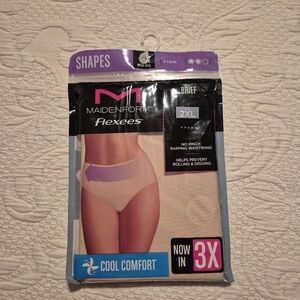 Maidenform flexees women's 2XL brief firm shapewear cream NWT